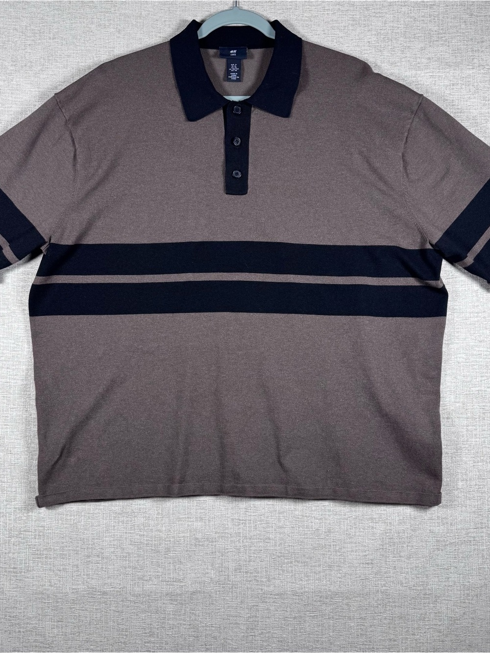 H&M Brown Polo with Black Stripes XL